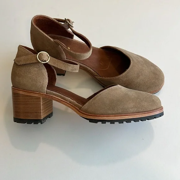 Patina - leather heeled Mary Jane’s, clogs, suede - Picture 2 of 14